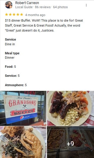 Grandsons Buffet Hope Mills Instagram