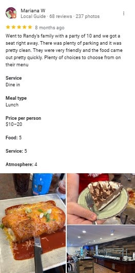 Randy's Family Restaurant Instagram