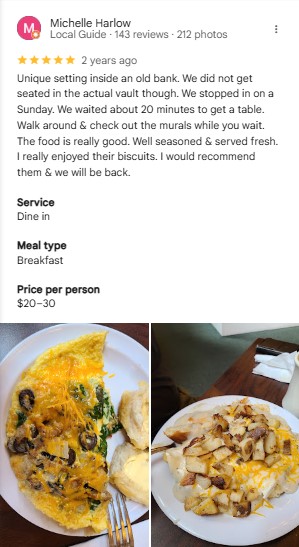 The Vault Cafe on the Square Instagram