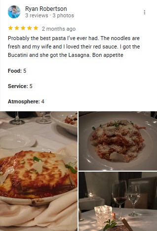 Valentino's Ristorante Instagram