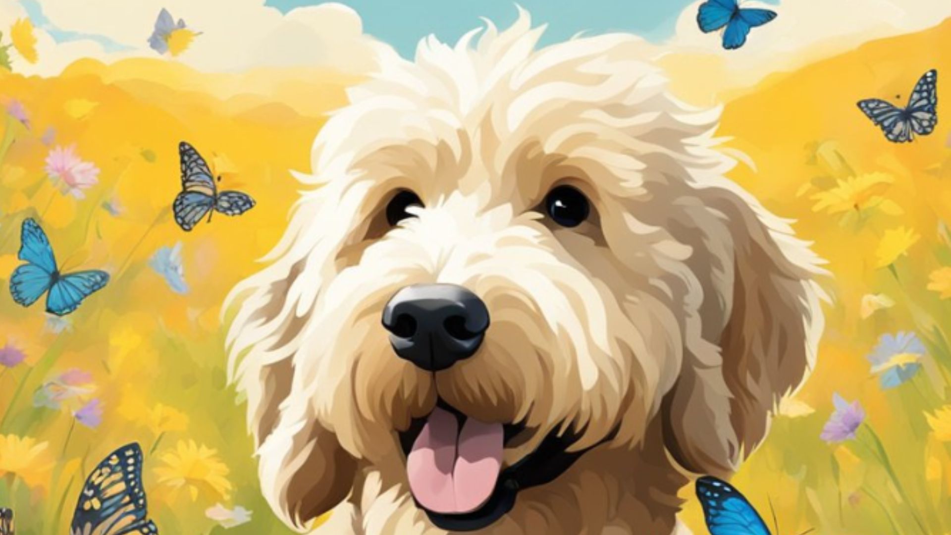 Goldendoodles butterfly