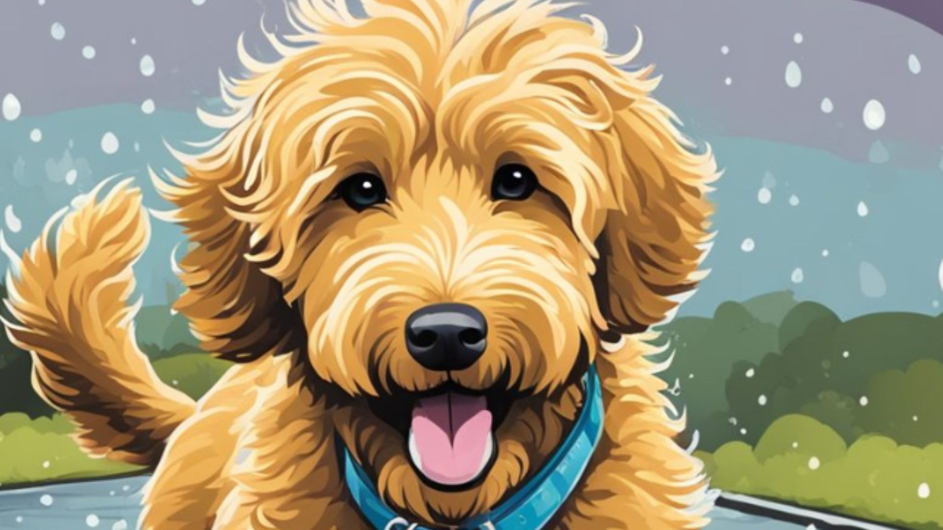 Goldendoodles rain