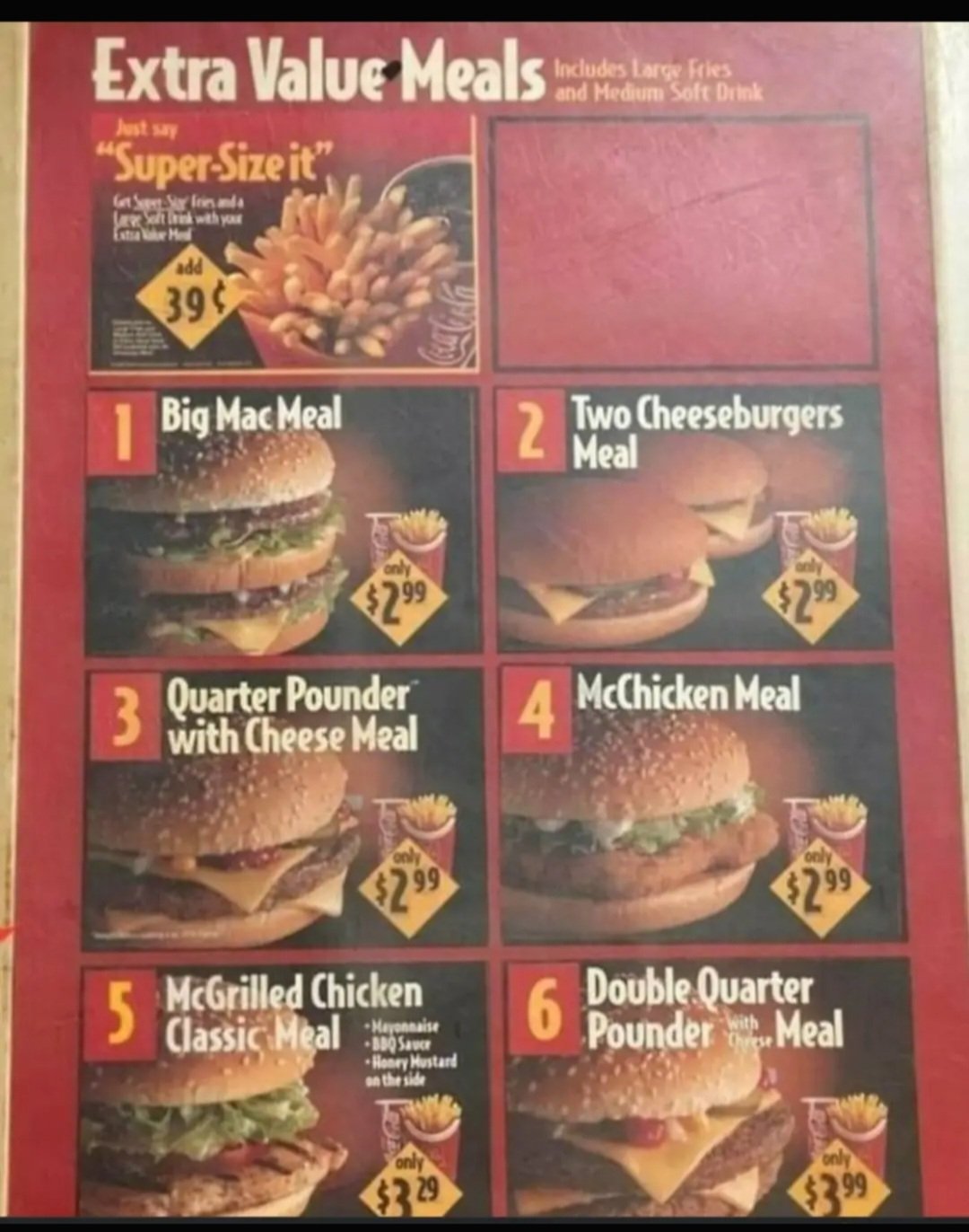 mcdonalds extra value menu
