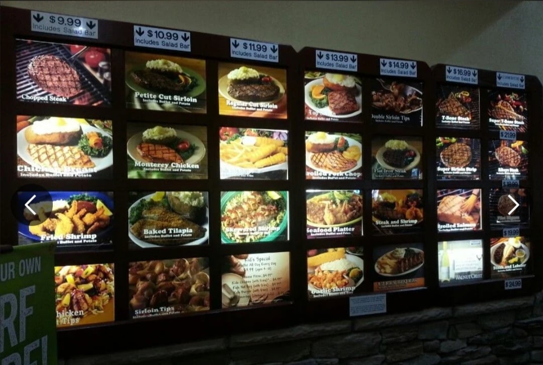 ponderosa menu board
