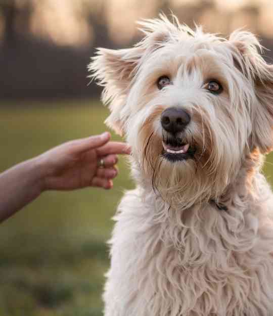 dog barking in a park
