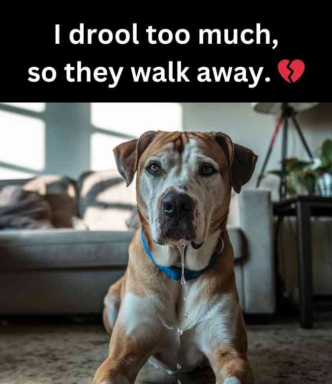 sad dog drooling too much